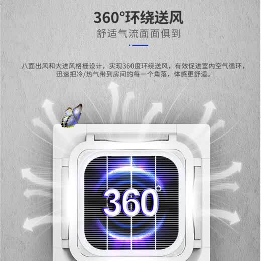 Chigo central air-conditioning ceiling unit, commercial, shop, office, 2 hp, 3 hp, 5 hp, 6 hp, first-class energy efficiency, fixed frequency, hidden ceiling, embedded heating and cooling patio unit, large 3 hp, first-class energy efficiency, frequency conversion, heating and cooling ceiling unit, 220V