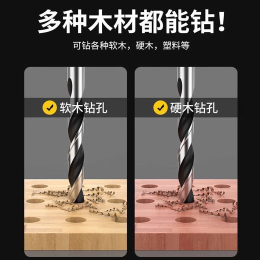 Fang Dawang woodworking drill three-point precise positioning and punching integrated hole drill special hole opener double groove chip removal sharp and durable Full Specifications eight pieces 3~10 hexagonal handle