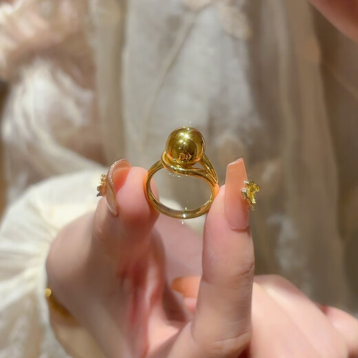 Bieqing gold response to request ring women's new 999 solid gold glossy ring ring Chinese Valentine's Day birthday gift for girlfriend, response to request ring gold weight about 1.76