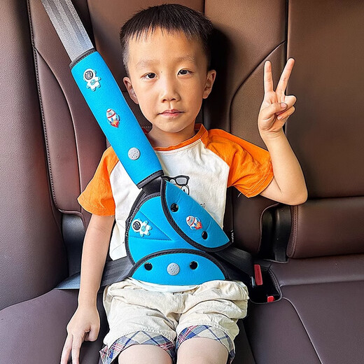 Kinderwagen-Sicherheitsgurt Anti-Neck Baby Sitz Assistgurt Grenze Einstellung Einstellung Fixierer Schulterpolster Schutzabdeckung [Astro Blue] Schulterpolster 13 cm