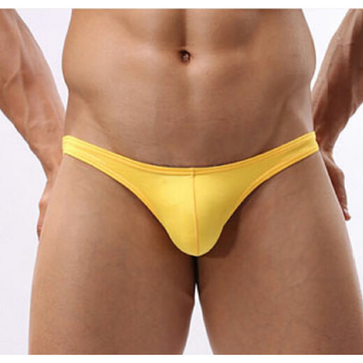 Nanbomaru einfache und sexy niedrig taillierte schmalkantige Herren-Polyester-Slips U-konvexe Stretch-Unterwäsche einfarbige einlagige Tanga-Badehose blau M (2 Fuß 1-2 Fuß 2)