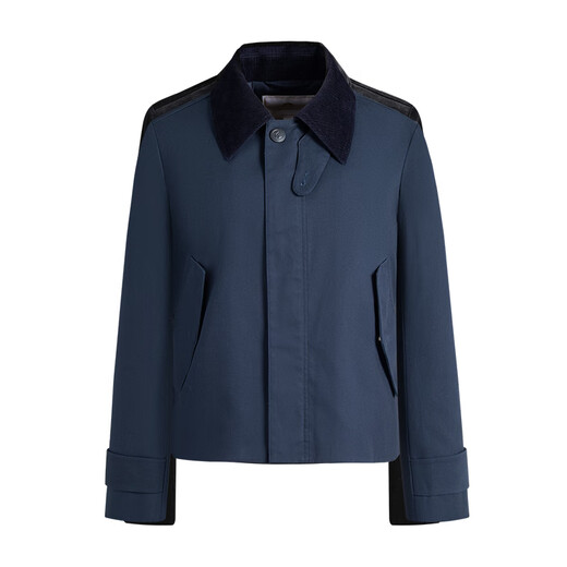 Navigare Italian small sailing barn style short windbreaker for women's spring and autumn casual commuting lapel coat for petite women navy blue M