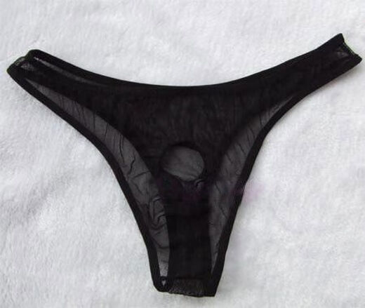 Men's mesh large-scale exposed pp sexy and stimulating underwear couple supplies thong T-pants couple teasing black