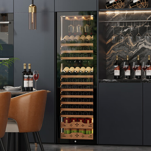Bai Kailun red wine cabinet, first-class energy efficiency, variable frequency air-cooled, frost-free constant temperature moisturizing refrigerator, zero-embedded red wine, tea, cigars, ice bar, white wine, home commercial compressor, fresh display, 1.8 meters | single temperature zone | tea cabinet | 420L