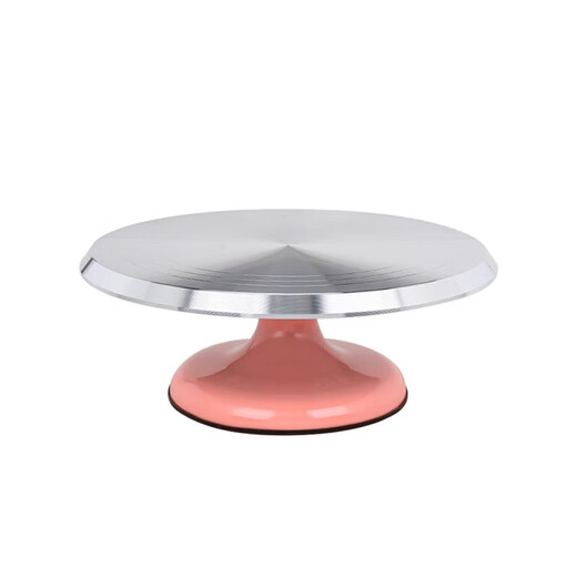 Pulian Aluminum Alloy Decorating Turntable Decorating Table Base Special Birthday Cake Turntable Home Commercial Baking Dessert Tool 12-inch Pink Alloy Turntable + Base