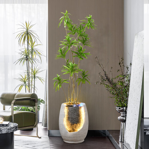 Sala de estar moderna que fluye agua y adornos de riqueza decoraciones de la fuente de la oficina gabinete de televisión piso de agua circulante bonsai 9928a altura de bonsai de agua 49 cm
