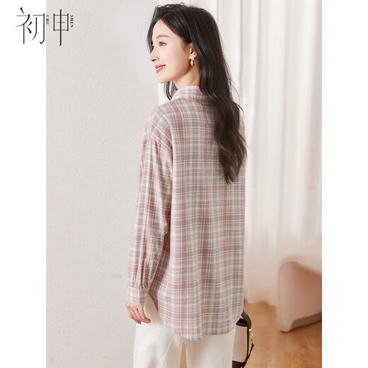 Chushen Spring and Summer Plaid Long Sleeve Shirt Women's Korean Style Loose Shirt Casual Top Thin Jacket S51S060