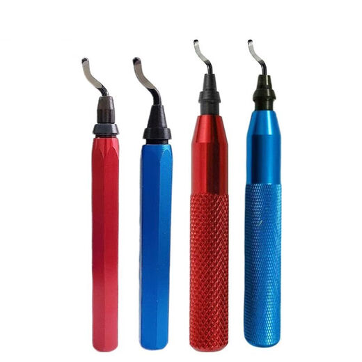 Trimming knife metal handle deburring scraper chamfering to remove waste edges burrs hand deburring scraper plastic copper pipe knife metal handle blue RB3000 including 1 blade