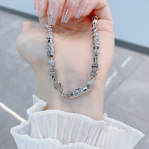 CHINA GOLD Pt950 platinum men's necklace round beads pig nose birthday gift for boyfriend and husband, about 45.87g - chain length 62m