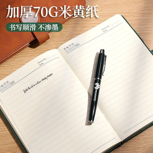 【自营现货】定制笔记本礼盒套装可印logo颜值a5本子笔伴手礼加厚商务办公记事本公司学校会议实用礼品 12034-A5绿色(U盘款礼盒)