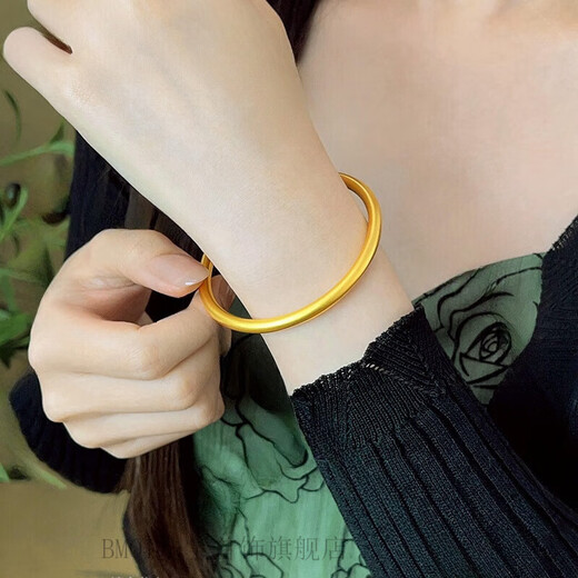 BMOI Old Phoenix 999 gold pure gold-plated silver-clad plain ring heritage bracelet that does not fade. Give it to your girlfriend as a gift for your wife. Solid model. Plain ring heritage bracelet. About 30 grams. Ring mouth 62. Material fidelity. One thing, one certificate.