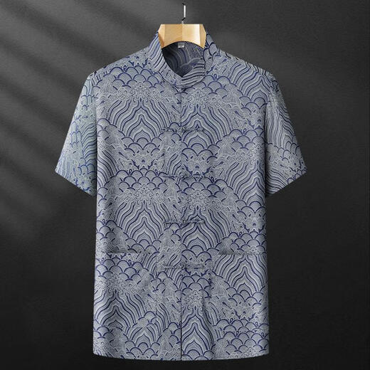 
SMVP Tang suit summer mulberry silk men's suit silk middle-aged and elderly short-sleeved thin shirt cotton dad summer suit grandpa China brown top single size 3890-100Jin [Jin equals 0.5 kg]