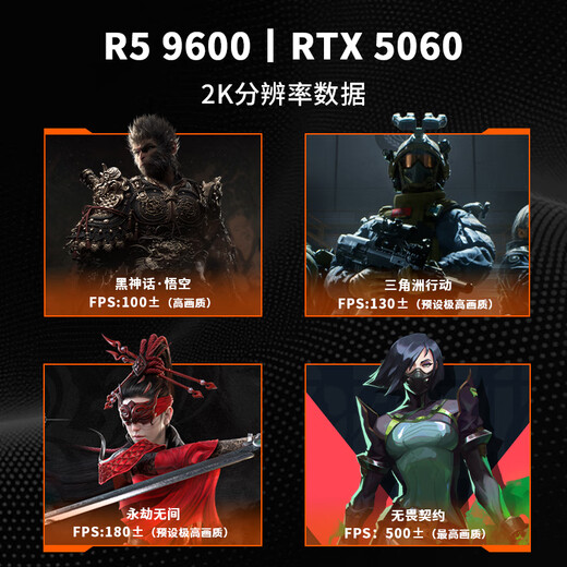 GIGABYTE AMD Ryzen 9600X/9700X/7800X3D/RTX5060TI graphics card assembly computer 2K/4K e-sports game desktop complete DIY interest-free host 9600X+16G+1T+RTX5060 high frame rate