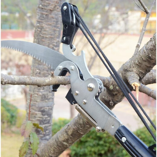 Yonghuan sends rope telescopic high-branch shears, high-altitude tree branch shears, fruit-picking shears, fruit-picking devices with pole shears, pruning shears, labor-saving red high-branch shears with a single wheel of 1.5 meters of rope