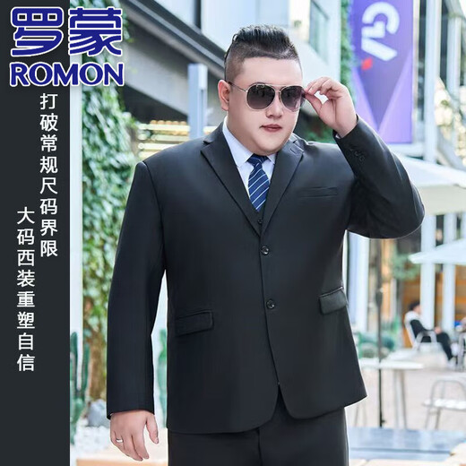 ROMON Plus Size Men's Suit Suit Large Size Fat Jacket Business Casual Suit Wedding Dress Interview Professional Wear Navy Blue Suit 021. Suit trousers 2XL 160-175Jin Jin is equal to 0.5 kg