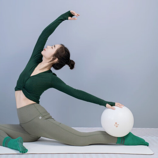 Permu BLOOM Pilates training set yoga ball fascia ball indoor silicone pattern non-slip yoga socks indoor unlimited white + elegant white 20cm