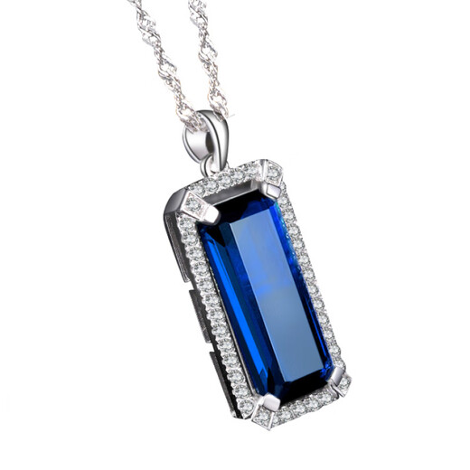DL 1998 Fat Donglai same style tanzanite pendant sapphire pendant silver plated 18k gold inlaid with colored gemstone necklace pendant colorful treasure