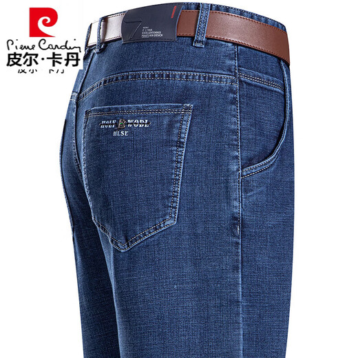 Pierre Cardin verano 2025 pantalones vaqueros delgados para hombres de mediana edad y ancianos papá pantalones casuales rectos pantalones de nuevo estilo 3891 Zhonglan 40 cintura 3 pies 2