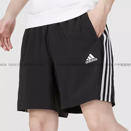 阿迪达斯 （adidas）男子足球健身速干透气五分裤训练运动短裤GK9602官方旗舰正品 IC1484经典速干黑条纹 L