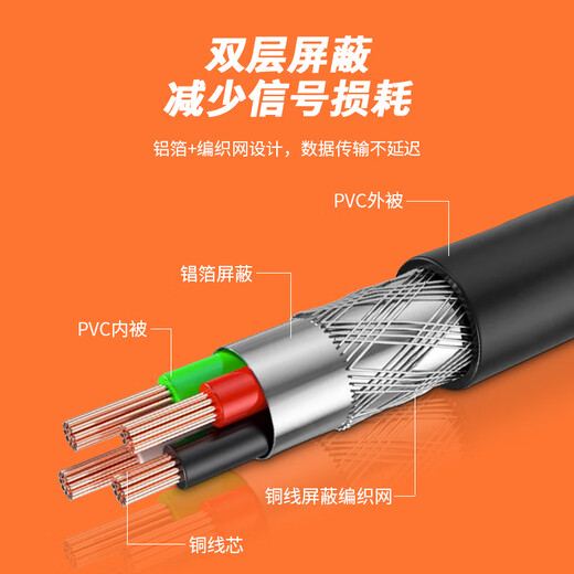 Ningcai (NINGCAI) USB2.0 cable bend A male to A male data extension power supply signal cable NC-USB2OAMM0030 non-magnetic ring black 0.3m