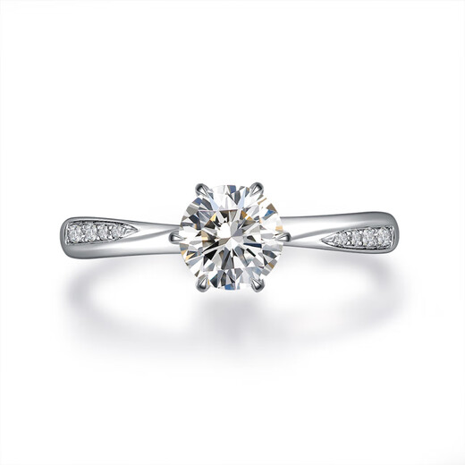 AVHE 18K gold PT950 platinum cultured diamond six-claw art ladies ring asking for wedding gift Chinese Valentine's Day IGI certificate platinum diamond ring + 1 carat diamond (D/VVS/3EX/N)