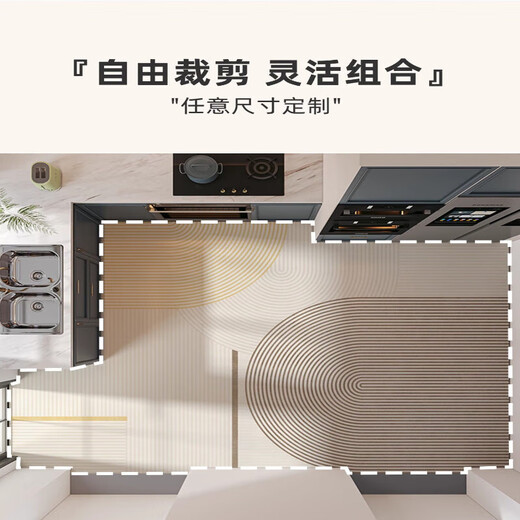 Vieruodis厨房地面专用地垫防油防水pvc免洗可擦满铺防滑垫可剪裁耐脏地毯 15917-清鸢黛 200cm*300cm 一擦即净防水防油