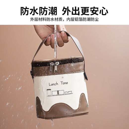 Raft Core Round Insulated Bag Lunch Box Bag Handbag Lunch Bag Aluminum Foil Thickened Lunch Box Bag Office Worker Lunch Bag Meal Bag Upgraded Oxford Cloth Round Insulated Bag-Small New Waterproof and Oil-Proof Lunch Box Insulated Bag Thickened Insulated