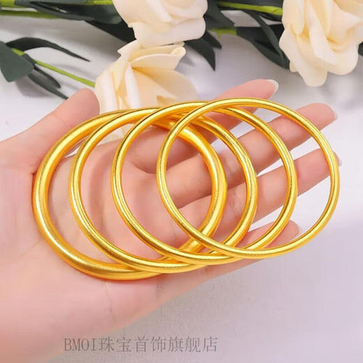 BMOI Old Phoenix 999 gold pure gold-plated silver-clad plain ring heritage bracelet that does not fade. Give it to your girlfriend as a gift for your wife. Solid model. Plain ring heritage bracelet. About 30 grams. Ring mouth 62. Material fidelity. One thing, one certificate.