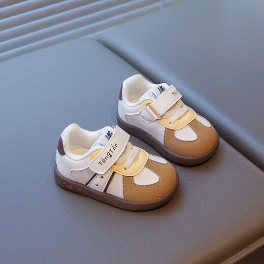 Functional toddler shoes for men 2025 autumn new soft sole leather children's shoes women's sports shoes baby toddler casual shoes khaki 20 shoe inner length 14cm