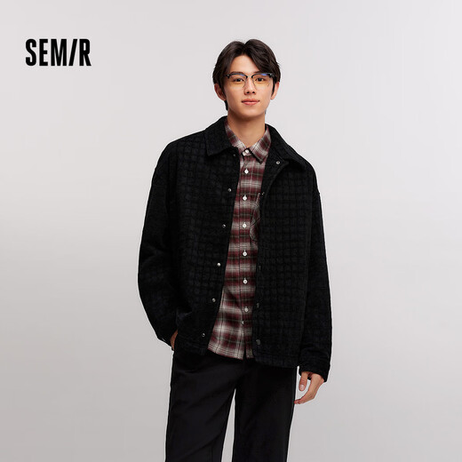 Semir Jacket Men's Plaid Velvet Chenille Denim Jacket Winter Cotton Clothes Loose Coach Clothes 103724108101