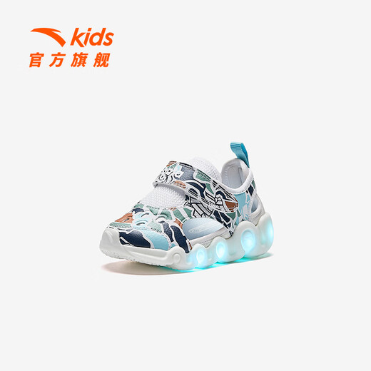 ANTA Children's Sandals Baby Boys Beach Shoes 2025 Summer Baotou Comfortable Velcro Frame Shoes Baby Toddler Shoes Light Shoes Baby Boy Anta White/Color-3 26 Size