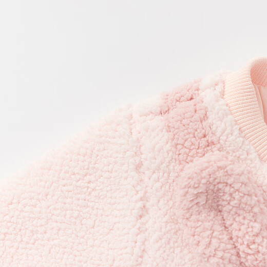 Bala BalaOne baby jumpsuit 2025 new winter baby crawling suit imitation lamb wool shape cute pink rabbit 00366 66cm