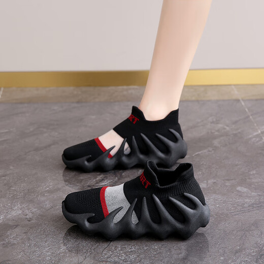 Reliance Indoor Sports Shoes Silent Breathable Comprehensive Training Shoes Women's Jump Rope Thick Sole Treadmill Indoor Yoga Soft Sole Shock Absorption Gray Size 37