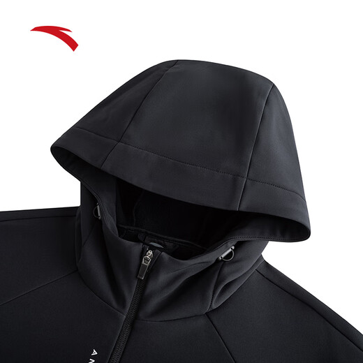 ANTA executive jacket丨Fleece warm sports jacket men's winter water-repellent woven hooded business shell top