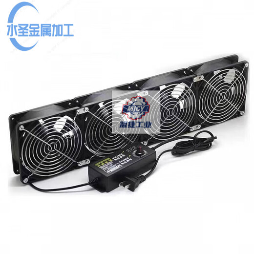 12CM large air volume exhaust fan 220V with speed adjustment cabinet amplifier radiator graphics card rack cooling fan 7200 rpm updated violent style five fans + speed regulator