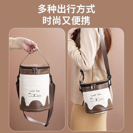 Raft Core Round Insulated Bag Lunch Box Bag Handbag Lunch Bag Aluminum Foil Thickened Lunch Box Bag Office Worker Lunch Bag Meal Bag Upgraded Oxford Cloth Round Insulated Bag-Small New Waterproof and Oil-Proof Lunch Box Insulated Bag Thickened Insulated