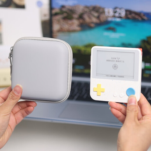 YWZR Portable PU Waterproof Storage Bag Suitable for Baicizhan MAX Word Machine Storage Box Large Capacity with Net Pocket Can Hold Data Cable Multi-Purpose Leather Cushioning Anti-fall Portable Black Box Suitable for Baicizhan MAX