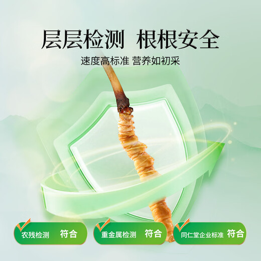 同仁堂品牌 新鲜虫草0.4-0.6克/条100条装冬虫夏草 青海源头直发包邮