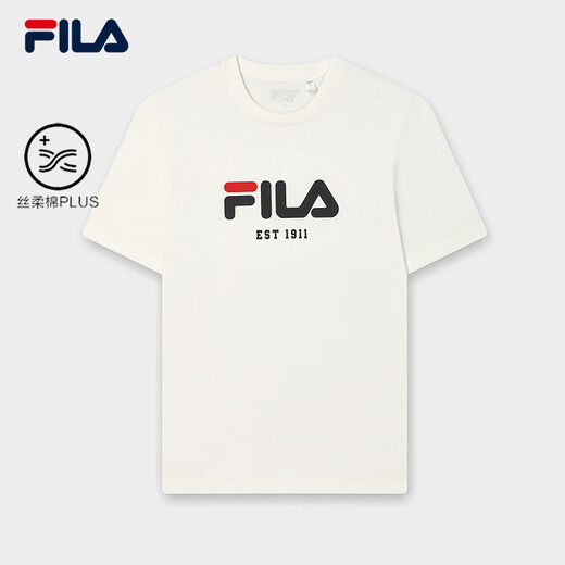 FILA official unisex knitted T-shirt 2025 summer pure cotton loose casual couple short-sleeved T-shirt