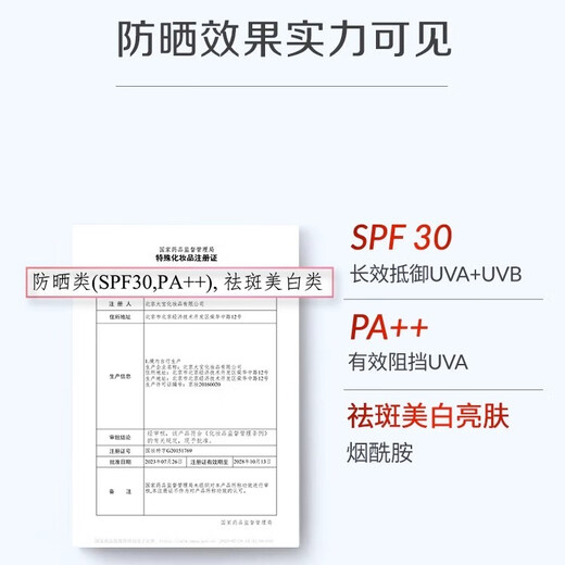 Dabao Collection Whitening Sunscreen Lotion 75g Niacinamide Whitening Sunscreen Cream Facial Skin Care SPF30+