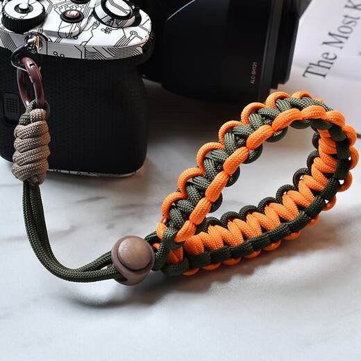 UOSO camera wrist strap wrist strap woven suitable for Fuji hand rope lanyard Canon Sony Leica Ricoh quick release accessories quick-install mobile phone lanyard woven camera wrist strap military green orange
