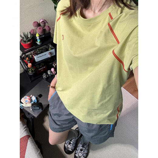 Yusenyi yellow-green anti-skin quick-drying short-sleeved men's and women's summer sweat-absorbent breathable sports cycling clothes half-sleeved outdoor cool T-shirt yellow-green upgraded version M