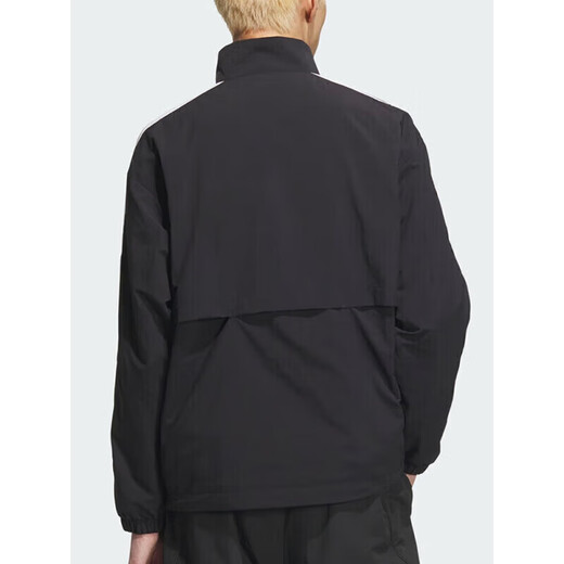 Adidas Jacke Herren 2025 Spring Neues Fitnesstraining Sportswear Stand Halshälfte Windproof Casual Woven Jacket Top KC3892 Schwarz/Weiß L.