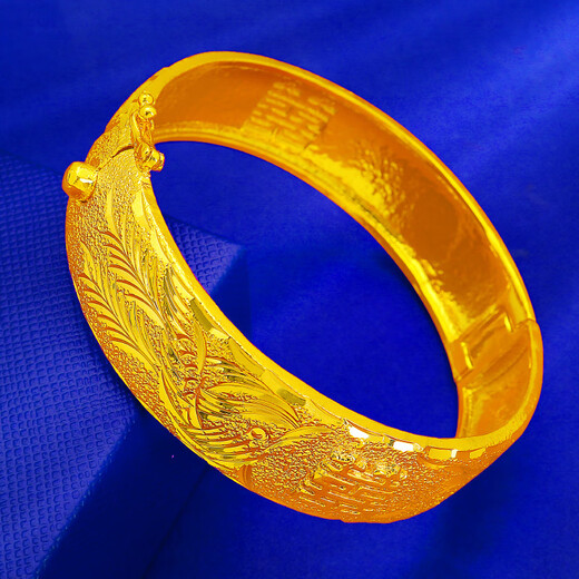 Li Biao sand gold bracelet women's hidden buckle dragon and phoenix wide bracelet heavy imitation gold bracelet starry sky bride wedding thin bracelet No. 1