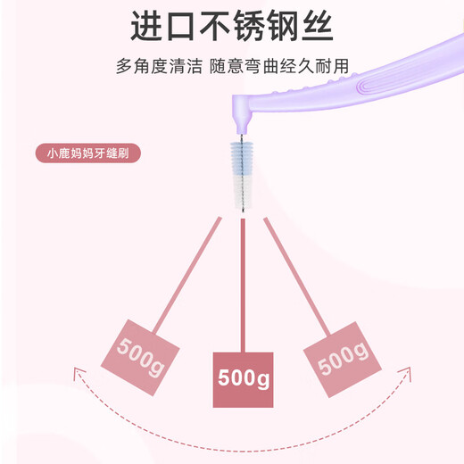 Fawn's mother L-shaped interdental brush interdental brush bag with 30 pieces SS size rear interdental brush orthodontic correction tooth cleaning tool