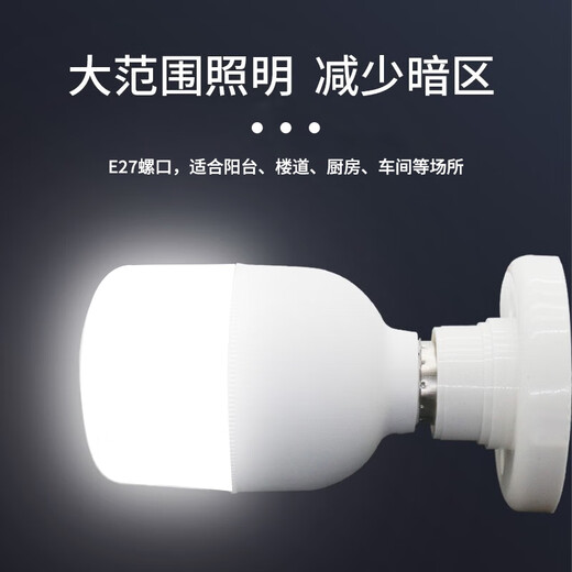 Jinggong E27 screw universal round lamp holder factory property corridor wall engineering flat lamp holder surface-mounted bulb base (light source not included)