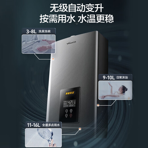 Vanward gas water heater 16L natural gas water servo constant temperature 15% national subsidy energy saving gas saving low water pressure start JSQ30-565W16OCC door-to-door installation