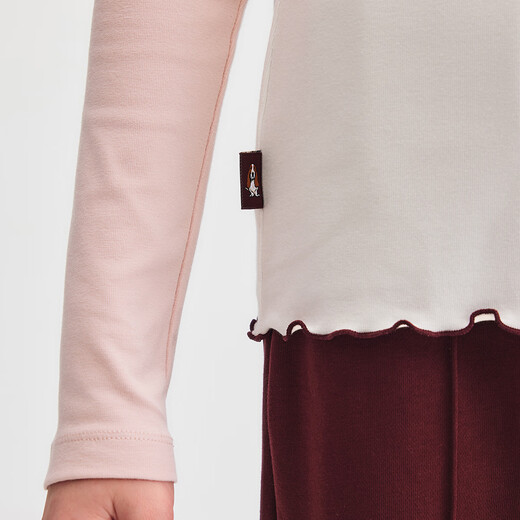 Hush Puppies children's clothing for children, girls and older children, autumn new style, comfortable, simple, casual, playful, comfortable bottoming shirt with earrings, rose pink 160 cm