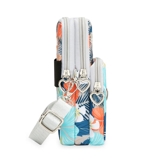 Mobile Phone Bag Women's Crossbody Mini Small Bag Arm Bag Summer Cloth Mobile Phone Bag Vertical Hanging Neck Portable Wrist Coin Purse Tropical Style