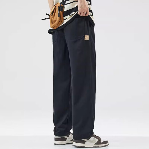 Baleno S&K series autumn pants overalls loose straight plus velvet thickened casual wide-leg American cotton long pants Khaki L 120-135Jin Jin equals 0.5 kg